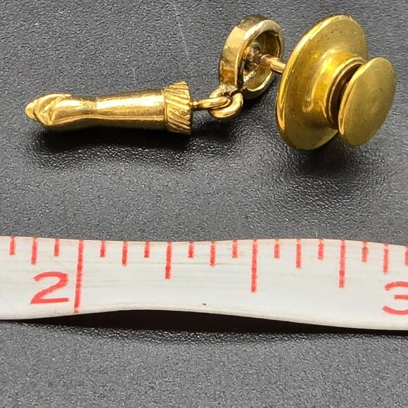Vintage Closed Hand and Arm Gold Tone Lapel Pin Tie Tack Unmarked CT703 - Picture 4 of 6